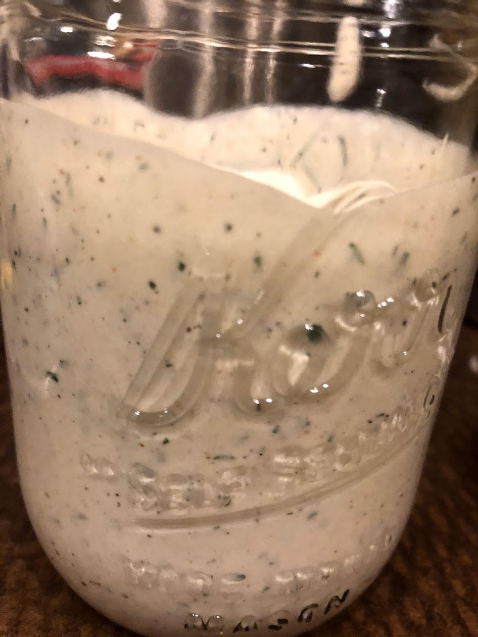 Jar of homemade ranch Ranch!